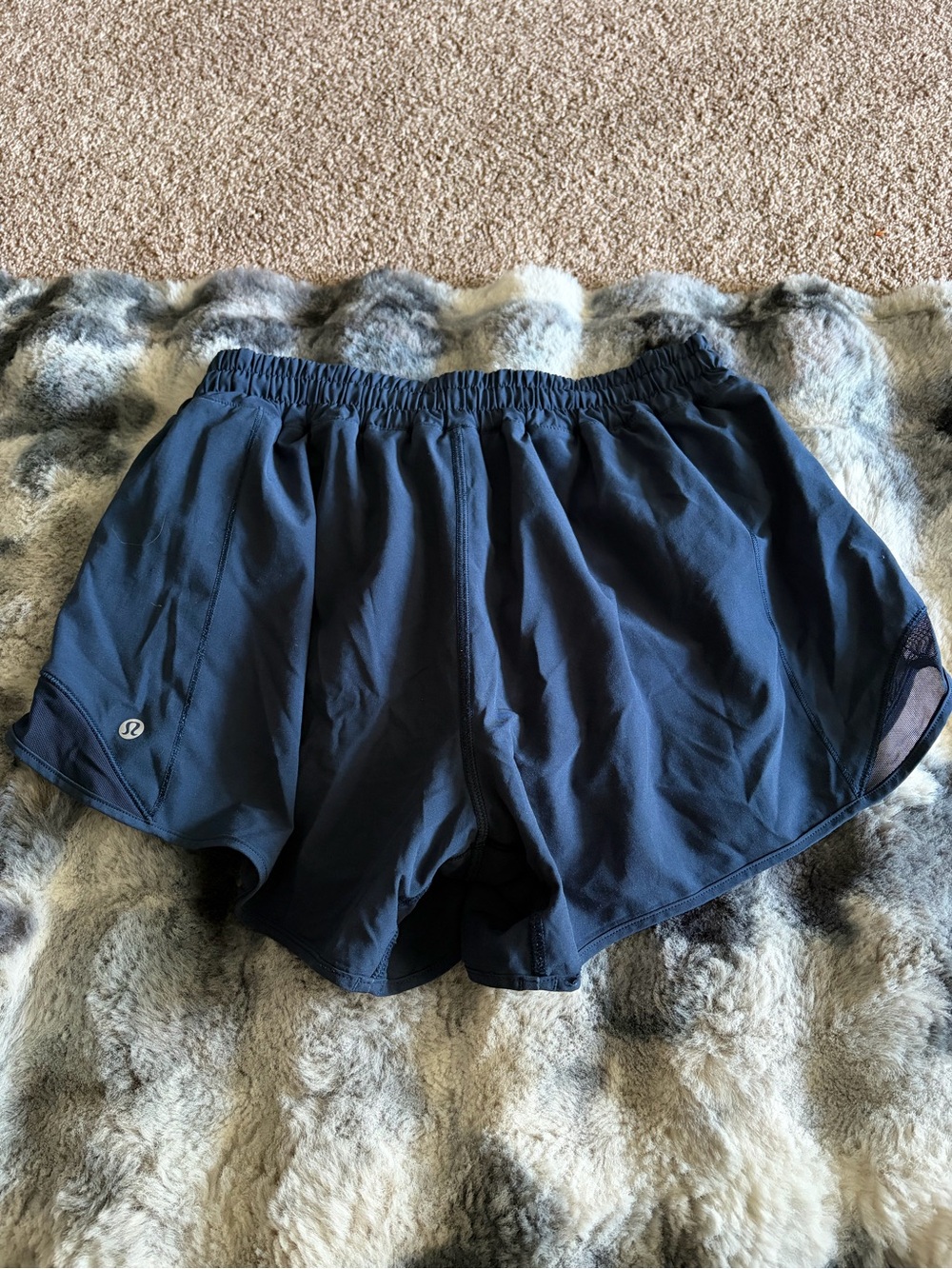 Lululemon Running Shorts Navy Blue Mesh Size 10